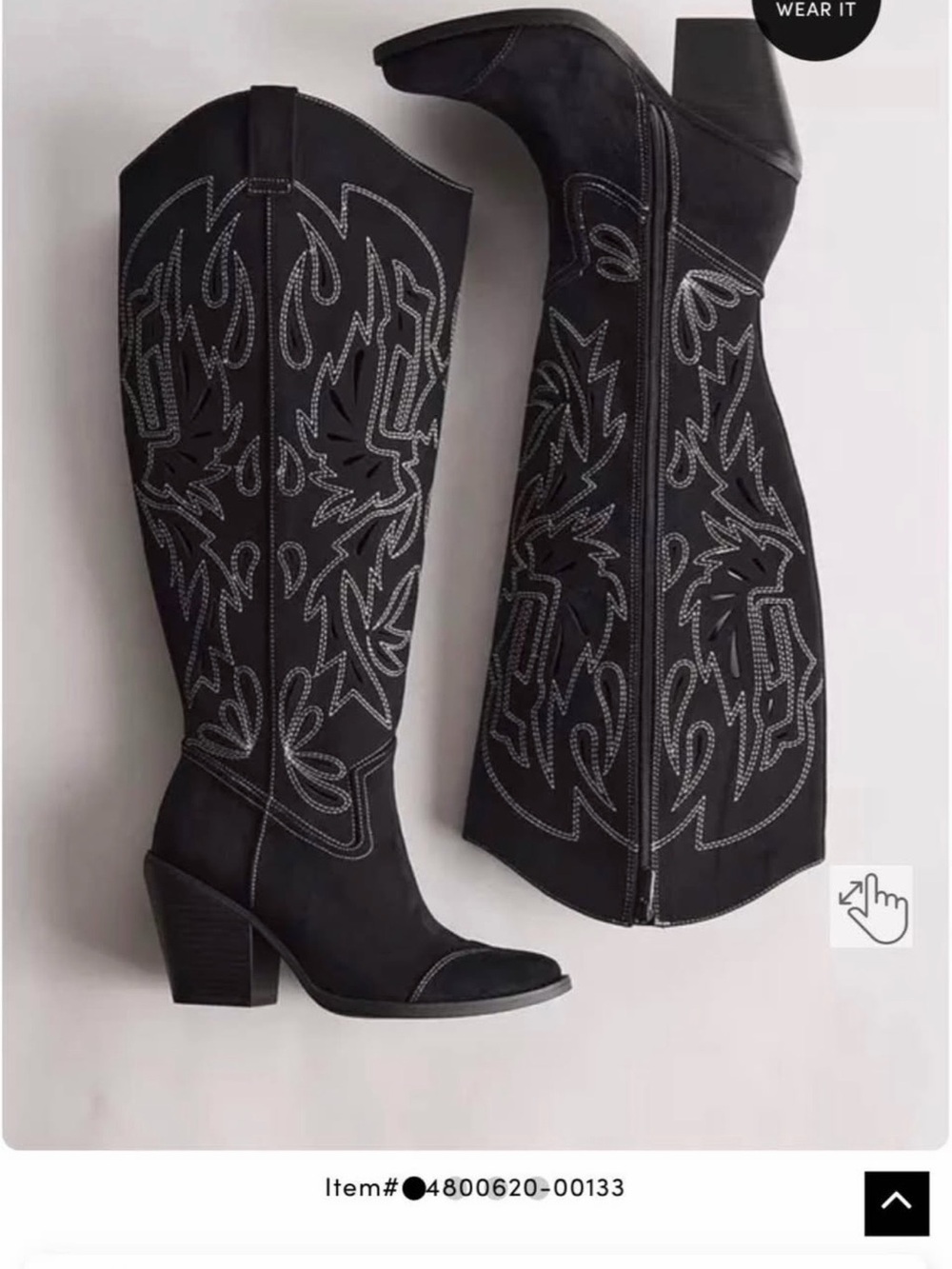 torrid Black Over-the-Knee Western Stitch-Detail Boots
